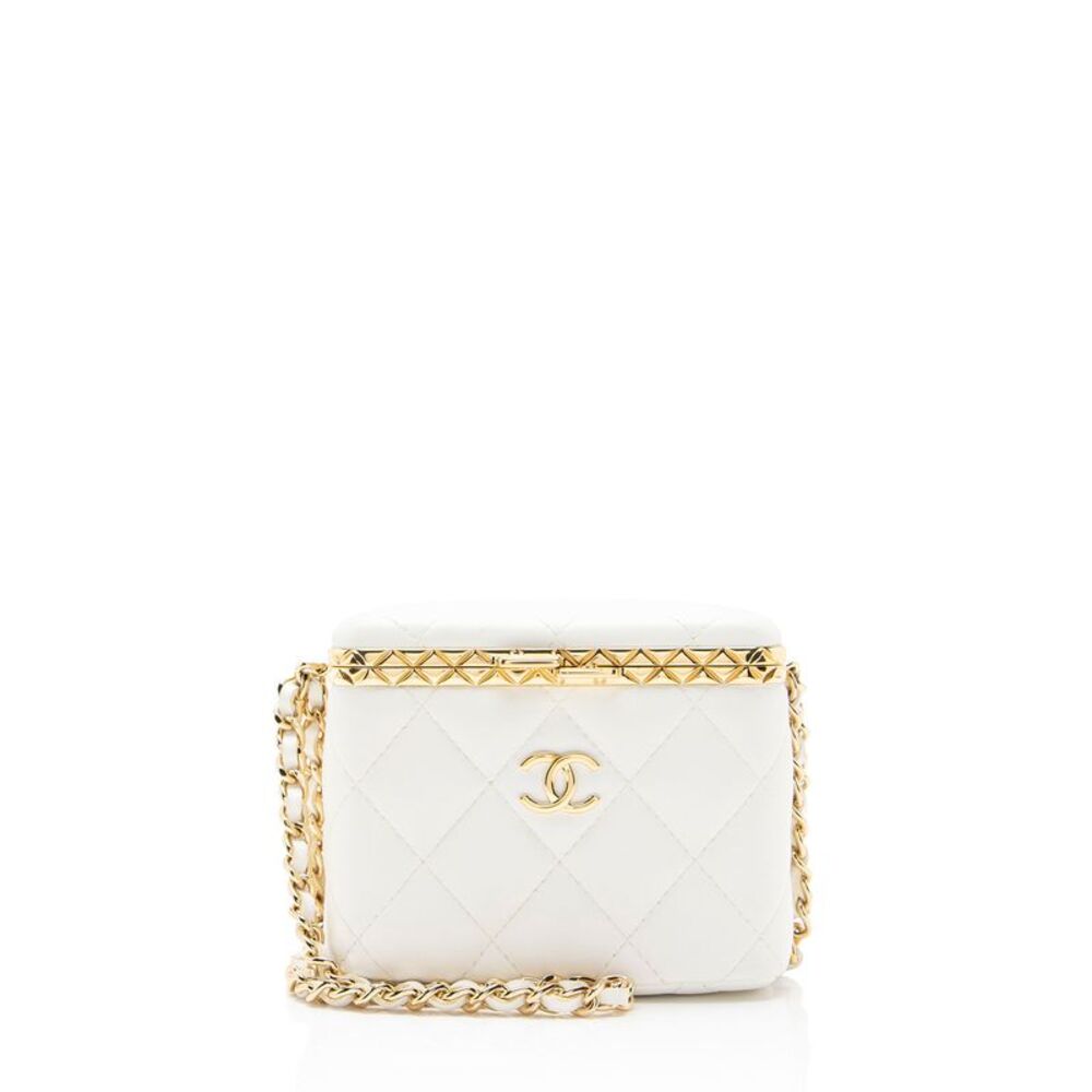 Chanel Lambskin Lock Frame Vanity Case